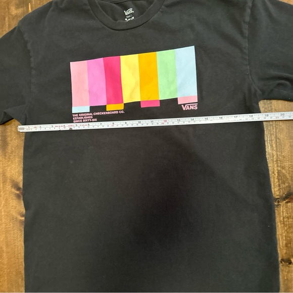 VANS Shirt Men SMALL Black Original Checkerboard Short Sleeve Tee Crew Neck - Picture 4 of 10